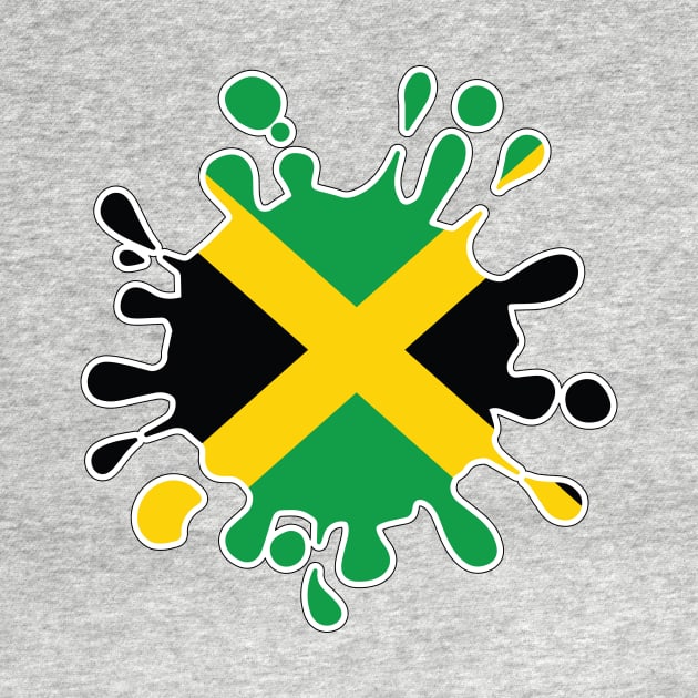 Jamaica National Flag Paint Splash by IslandConcepts